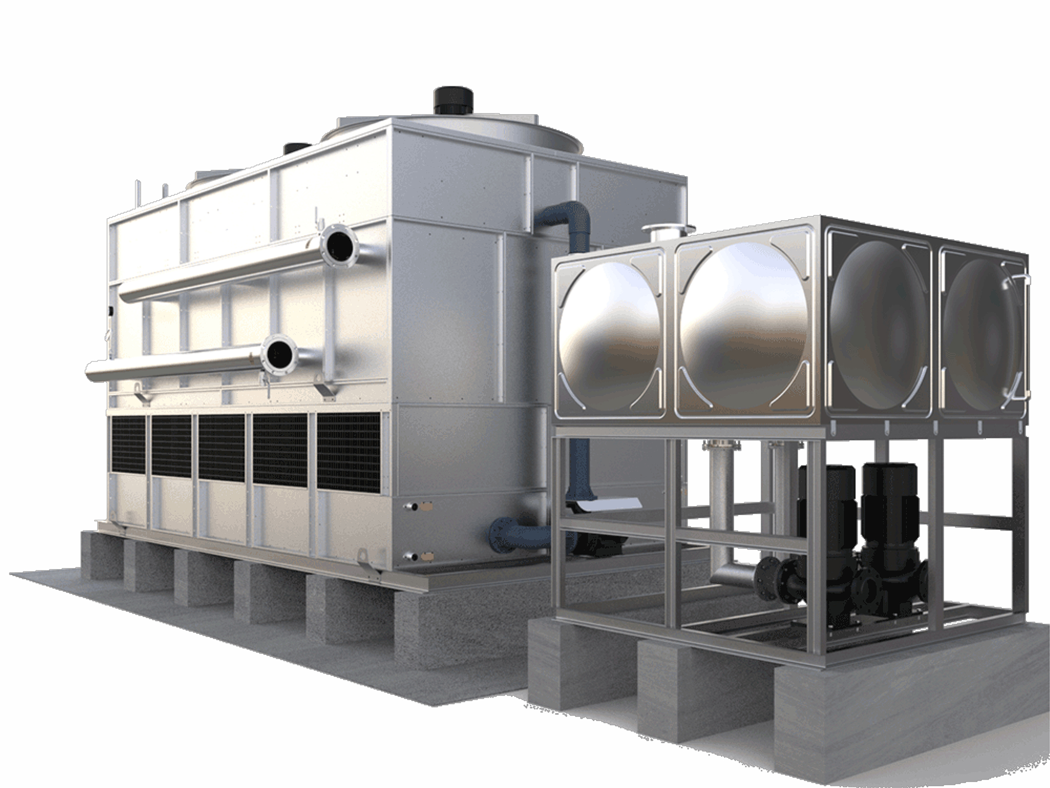 Count flow closed loop cooling tower